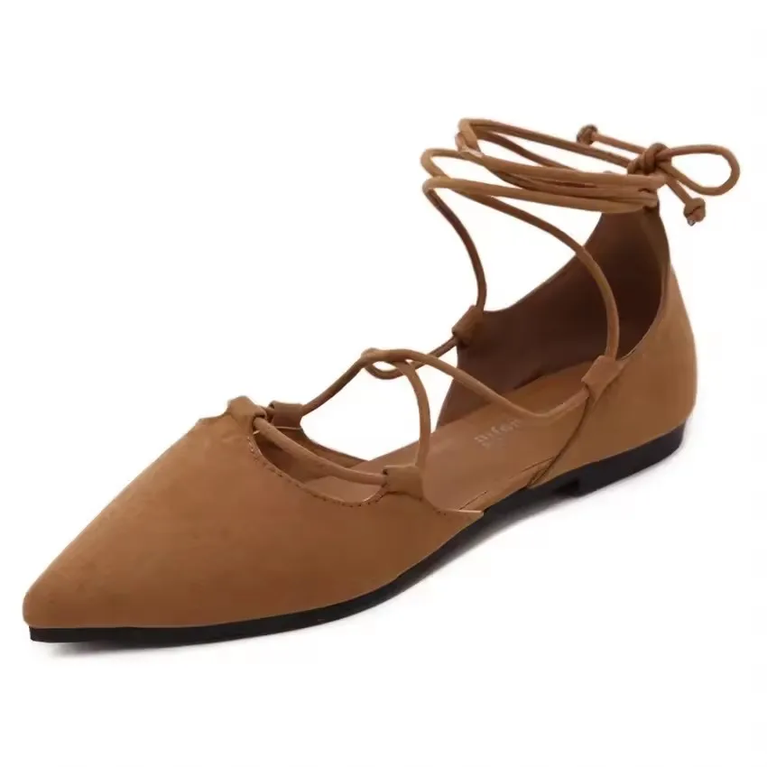 New Womens Shoes Fashion Pointed Tip Roman Sandals Exquisite Lace Hollow Out Casual Shoes for Woman Designer Shoes