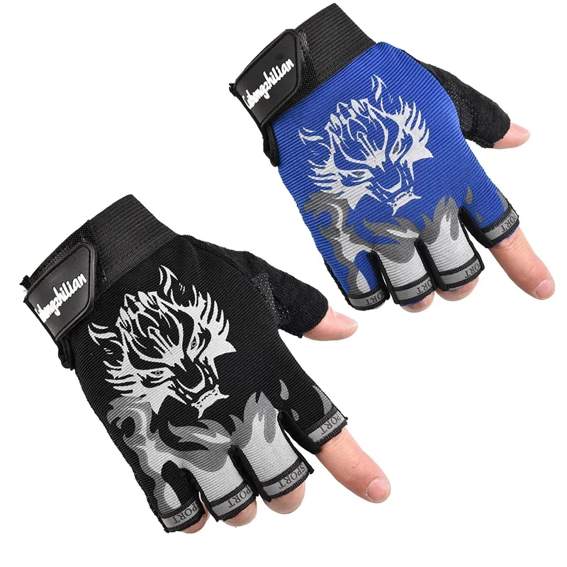 Breathable Half Finger Gloves for Men Women, Non-slip Wear-resistant Fingerless Gloves for Motorcycle Cycling Sports Workout
