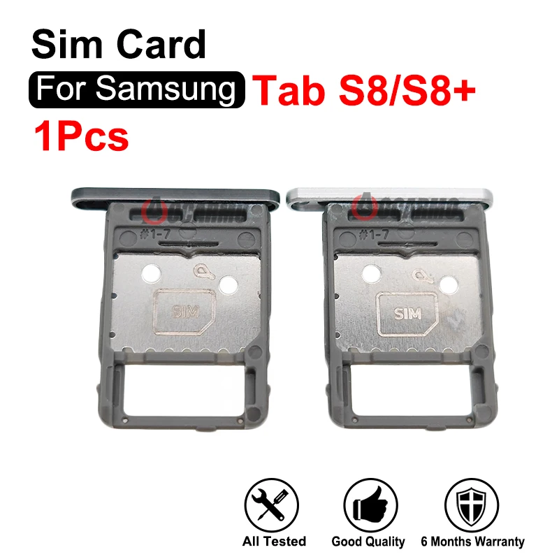 Black/Silver For Samsung Galaxy Tab S8 SM-X700 TabS8+ X800 x806 MicroSD SIM Card Tray Slot Replacement Parts