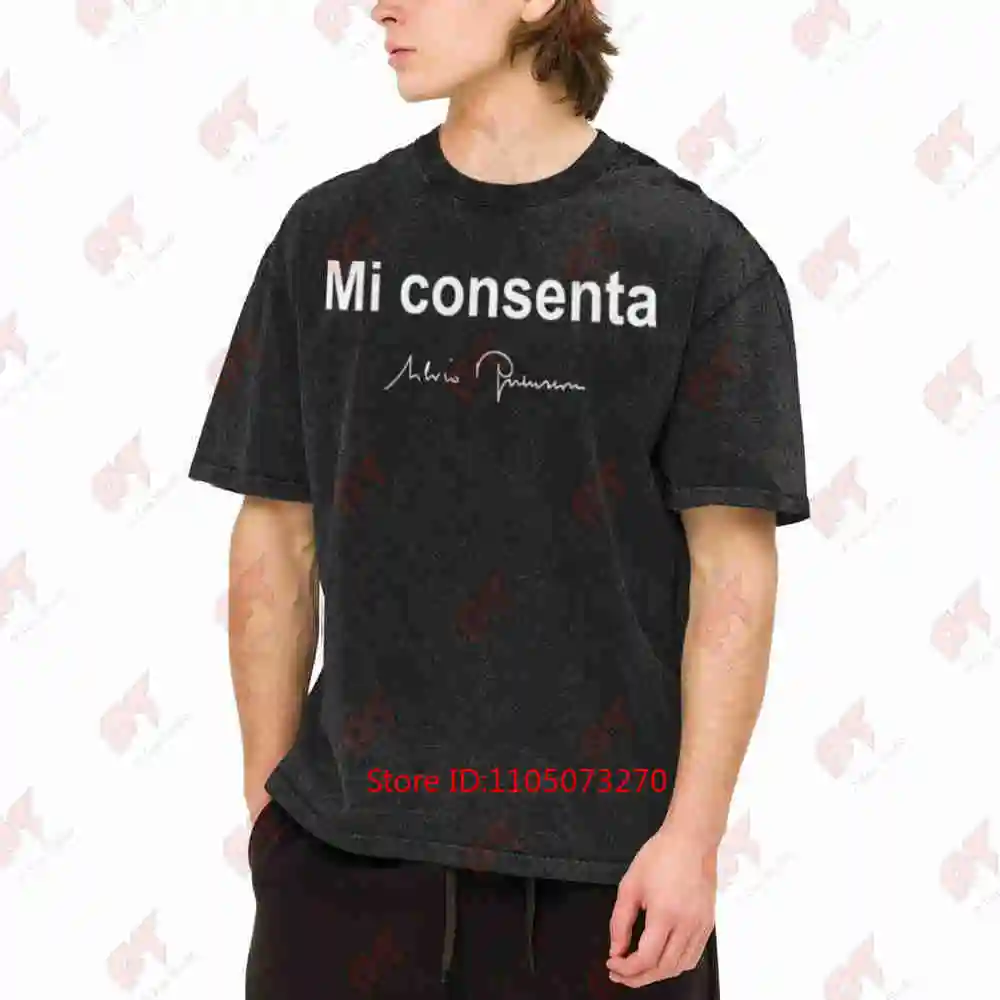 Berlusconi Allows Me Berlusca Vintage Washed Tee Pure Cotton T-Shirt