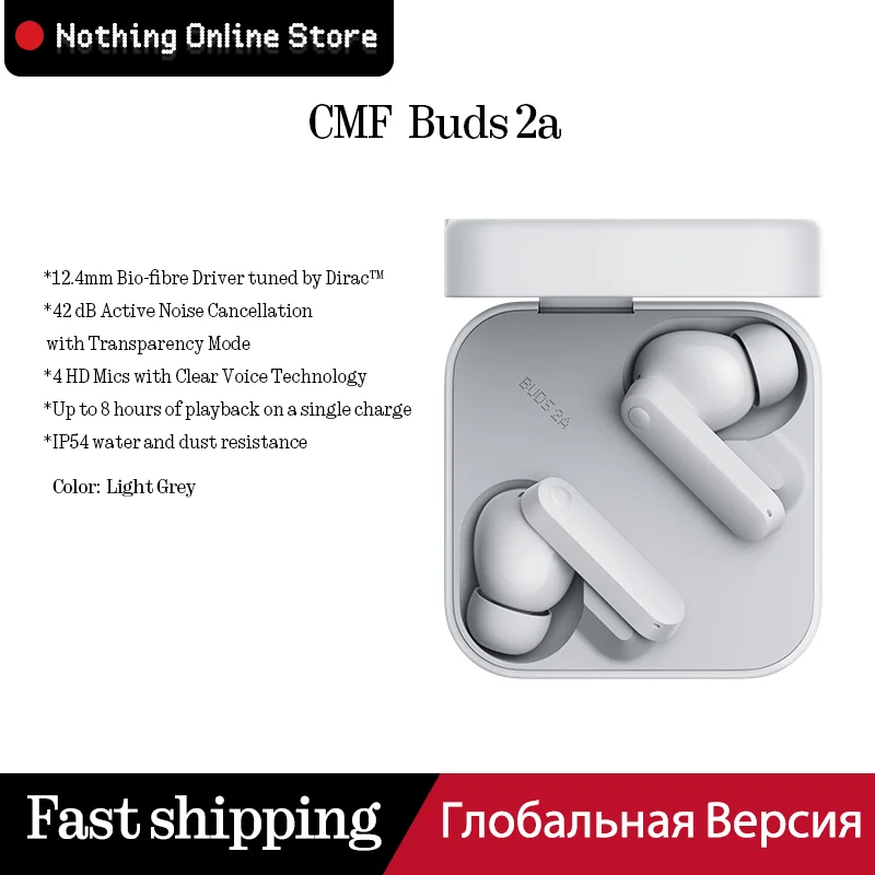 CMF Buds 2a ANC ワイヤレスイヤホン Bluetooth5.4 ライトグレー 特別割引