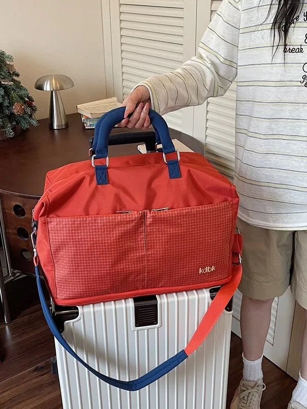 large-capacity-travel-bag-short-trip-handheld-luggage-dry-wet-separation-fitness-maternity-separation-fashionable-oxford-cloth