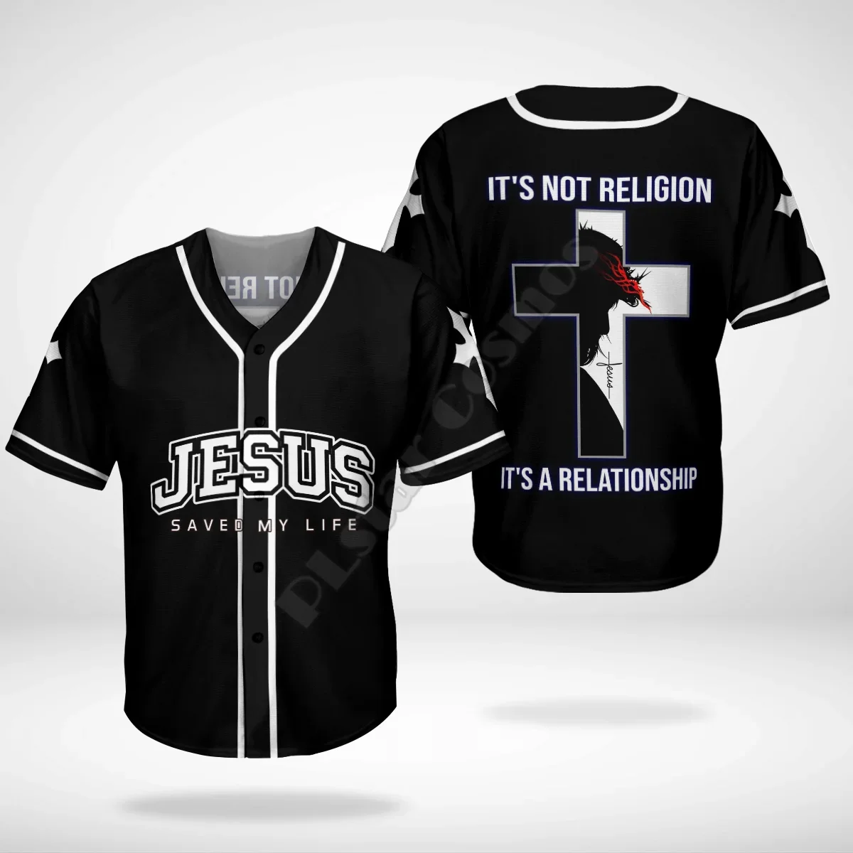 Jesus Faith Over Fear Baseball Jersey Shirt Baseball Shirt 3D All Over Printed Men's Shirt Casual Shirts hip hop Tops - Image 2