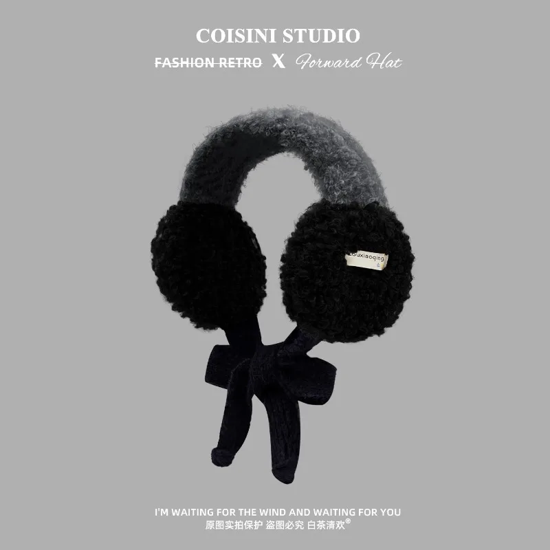 الكورية Ins المتناقضة اللون الأشرطة غطاء للأذنين للنساء الشتاء موضة تنوعا الحرارية واقيات الأذن أفخم البلوز القبعات