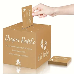 21pcs Baby Shower Advice Cards, Diaper Raffle Game Box Tickets, Party Decorations For Baby Shower, Birthday, Gender Reveal Chris