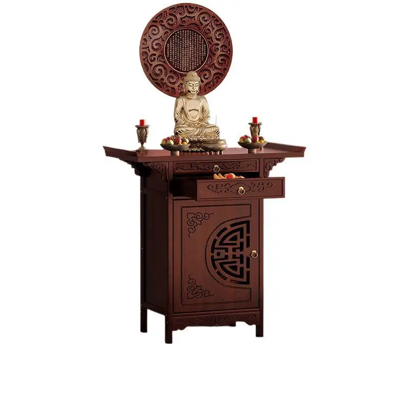 LMM new Chinese vertical cabinet household incense case Buddha statue Guan Gong Bodhisattva offering table