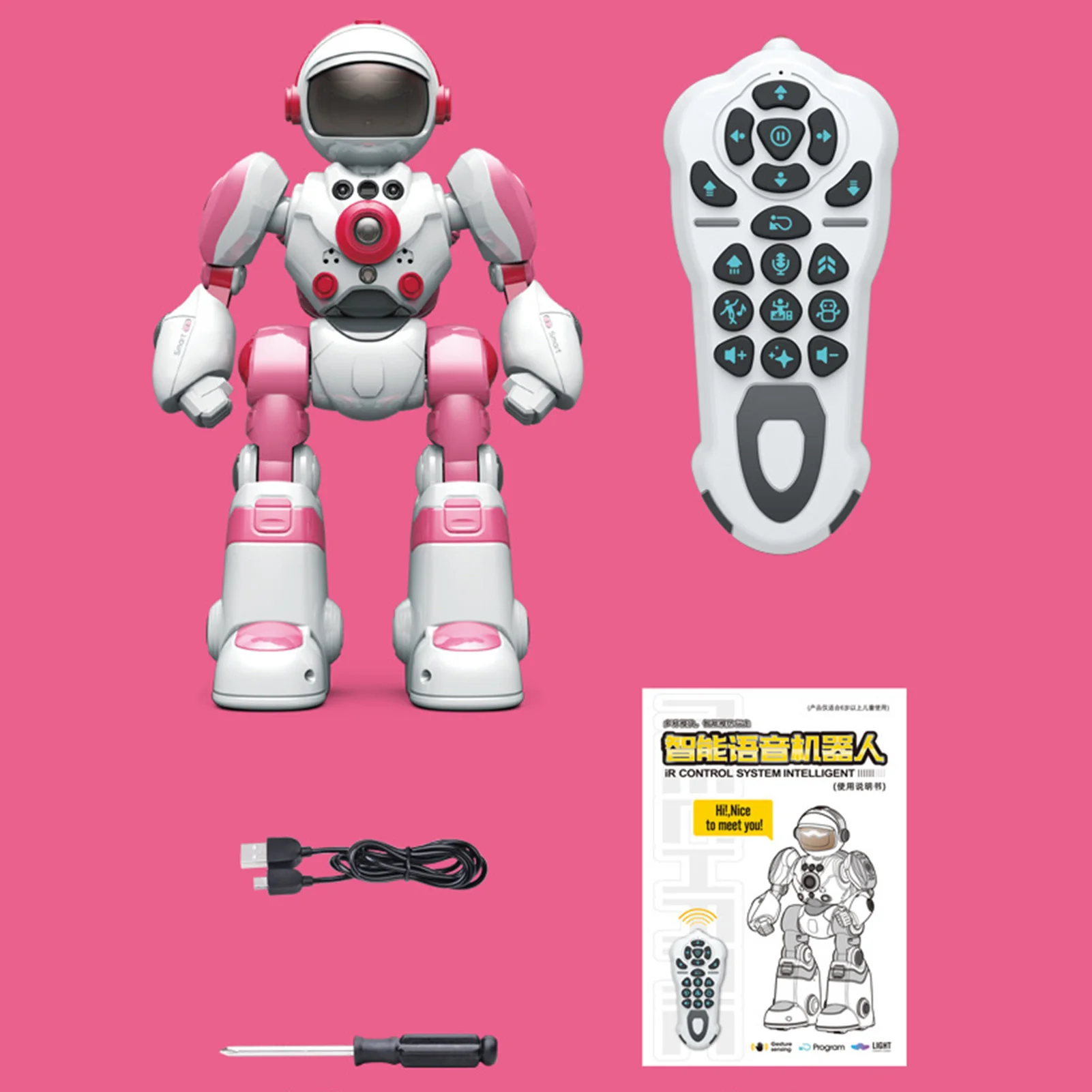 Remote Control Robot Toys Creative Programmable Robot with Music Dancing Functions Parent-Child Entertainment Educational Toy