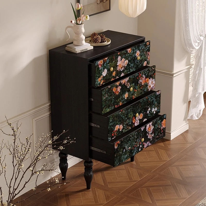 retro solid wood home drawer cabinet, living room storage, dining side cabinet, bedroom, bedside locker, chest of drawers