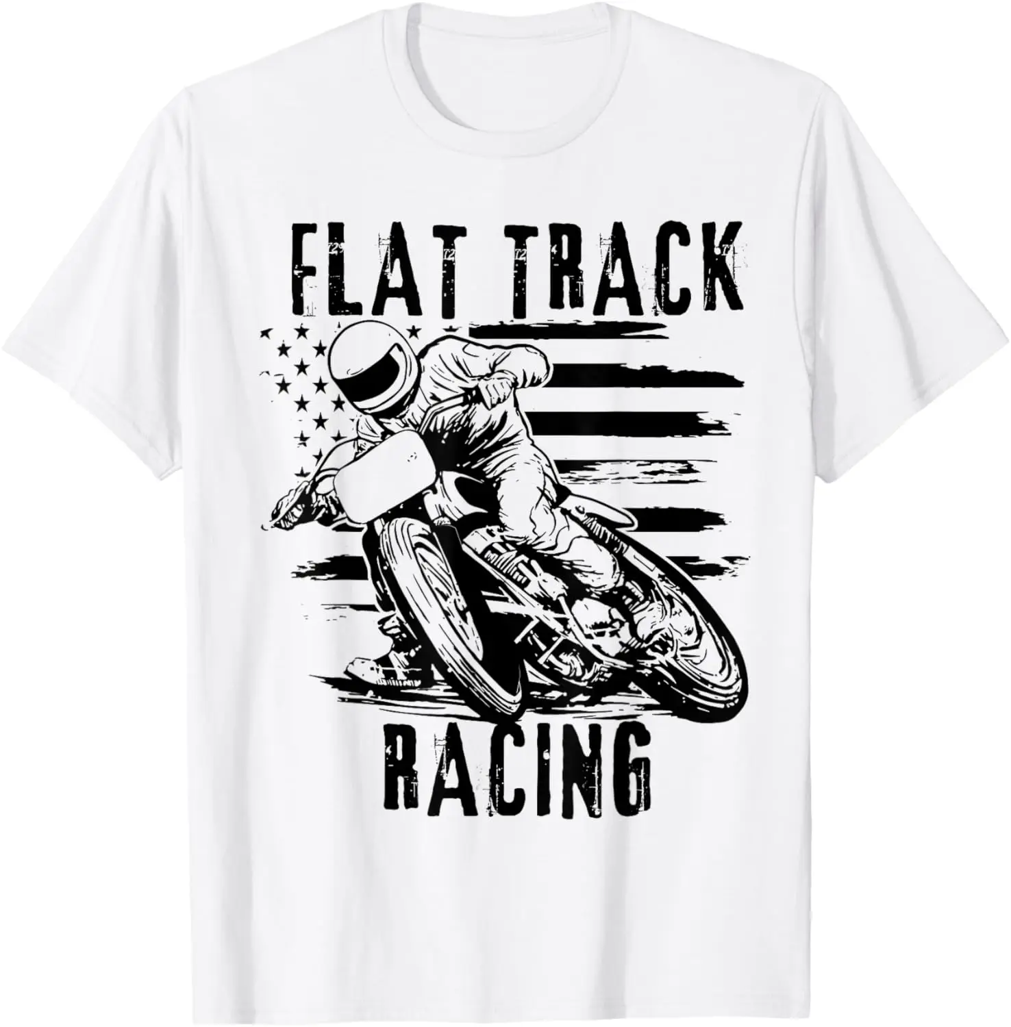 

Flat Track Motorcycle Racing American Flag Speedway Dirt T-Shirt Motorcycle