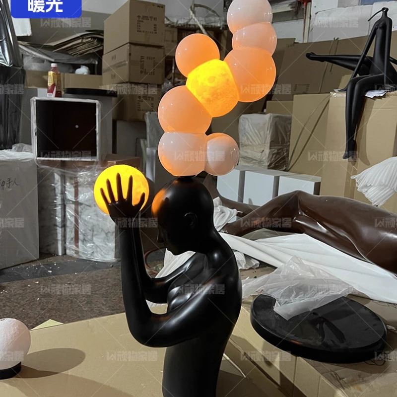 Figure Sculpture Horse Head led table lamps Installation Art Sales Office Hotel Lobby Window Floor home Decoration