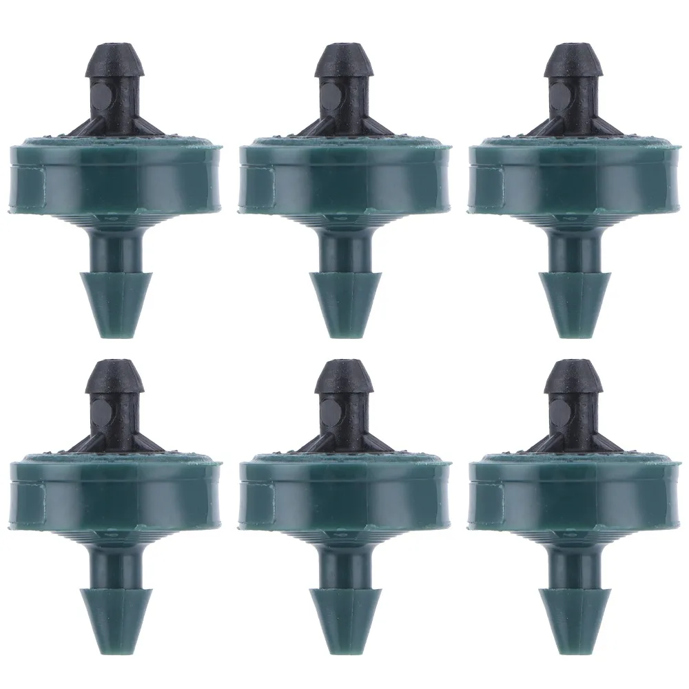 100PCS Durable 8L/H Irrigation Dripper Plastic 1/4 Inch Irrigation Nozzle Dark Green 4/7mm Watering Tool Farm Irrigation Systems