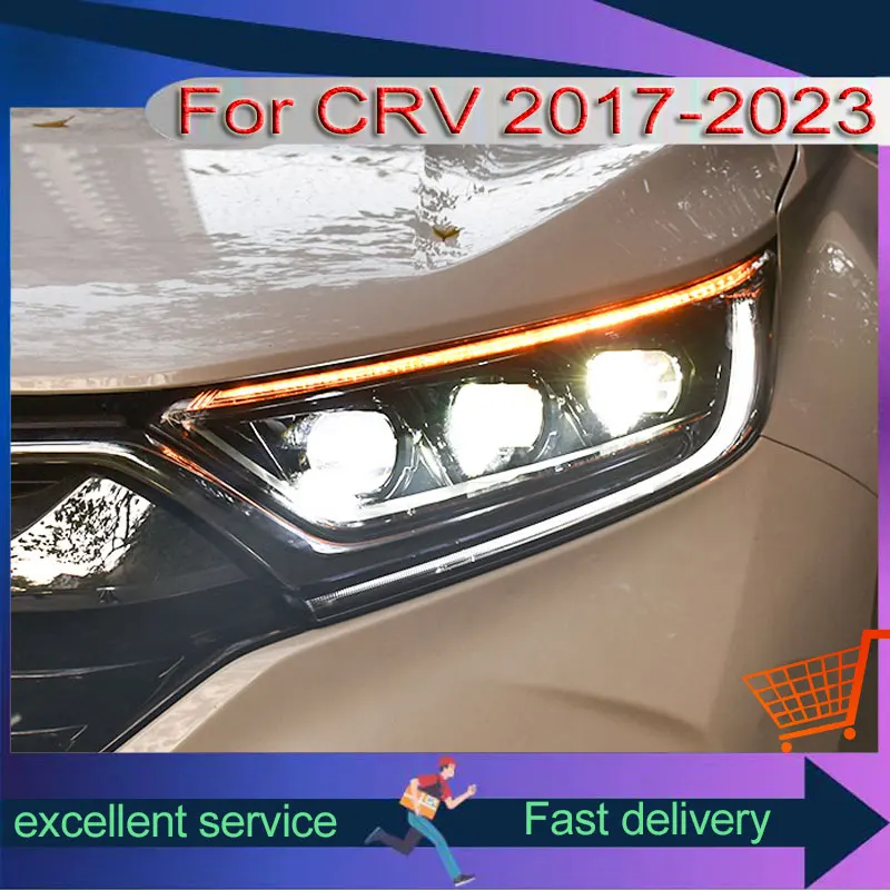 New Style Headlights For 2017-2023 Honda CRV Modified Front Lamps With LED DRL Dynamic Turn Signal Lights Automotive Accessories