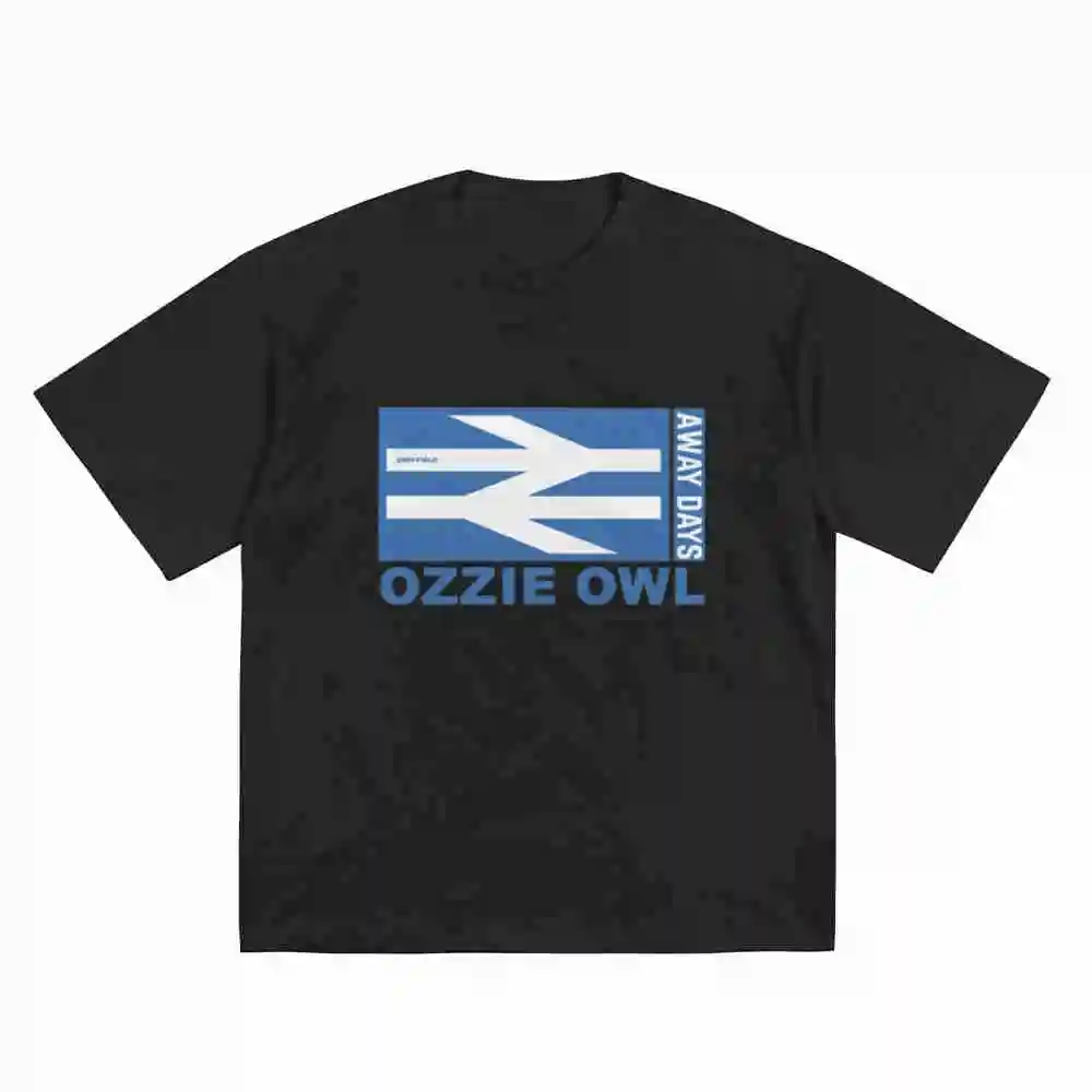 Ozzie Owl Away Days Sheffield Mascot Hillsborough Wednesday Colours Short Sleeve Tee 100% Cotton T-Shirt