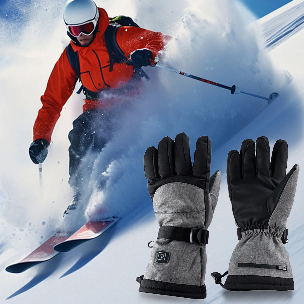 Electric Heated Gloves Smart Heating Gloves Waterproof Touch Screen Cycling Gloves Windproof Battery Operated for Skiing Riding