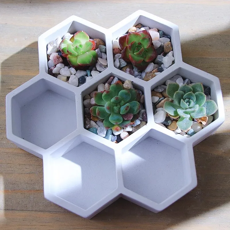 Honeycomb Cement Storage Box, Silicone Mold, Portable, Hexagon, Succulent Flower Pot, Jewelry Storage Box