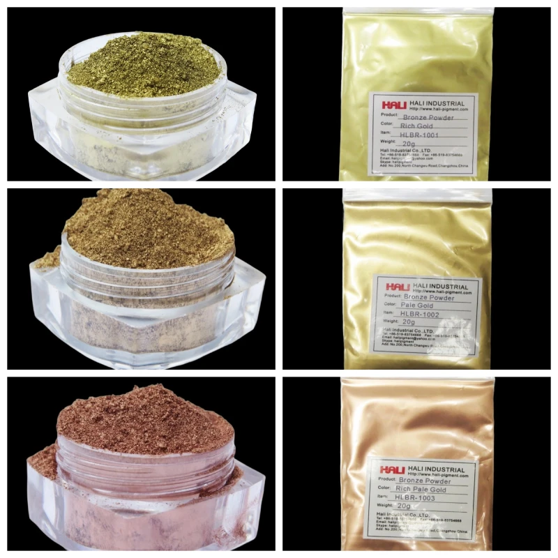 20 جرام/الحقيبة مسحوق برونزي غني برونزي نحاس صبغة اللون: ذهبي غني باللون الذهبي الشاحب: HLBR-1001