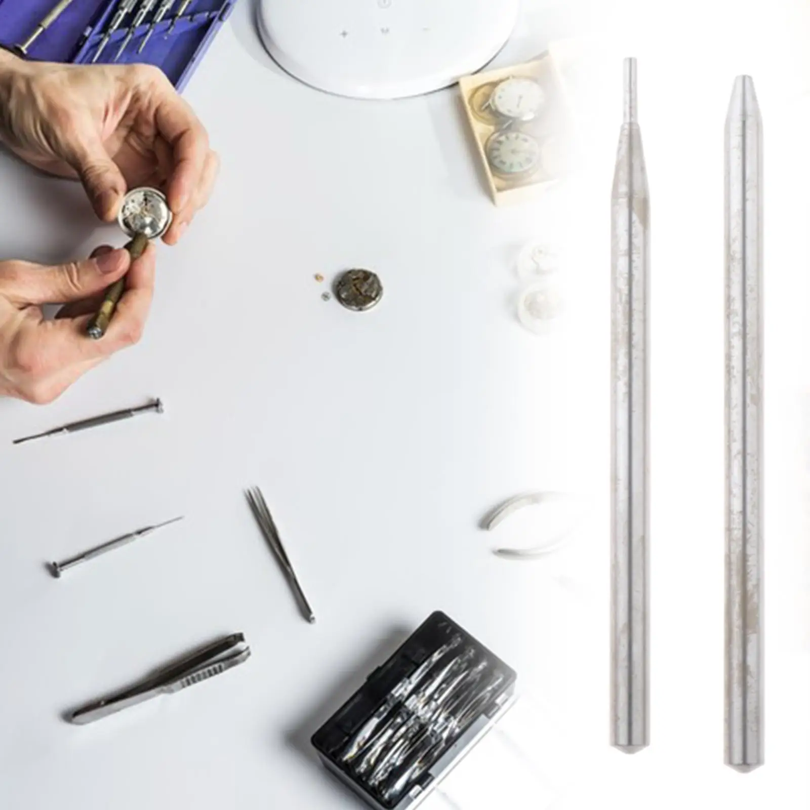 

2x дырокол для ремонта часов, портативный, прочный, из нержавеющей стали, 1,6 мм, 1,7 мм