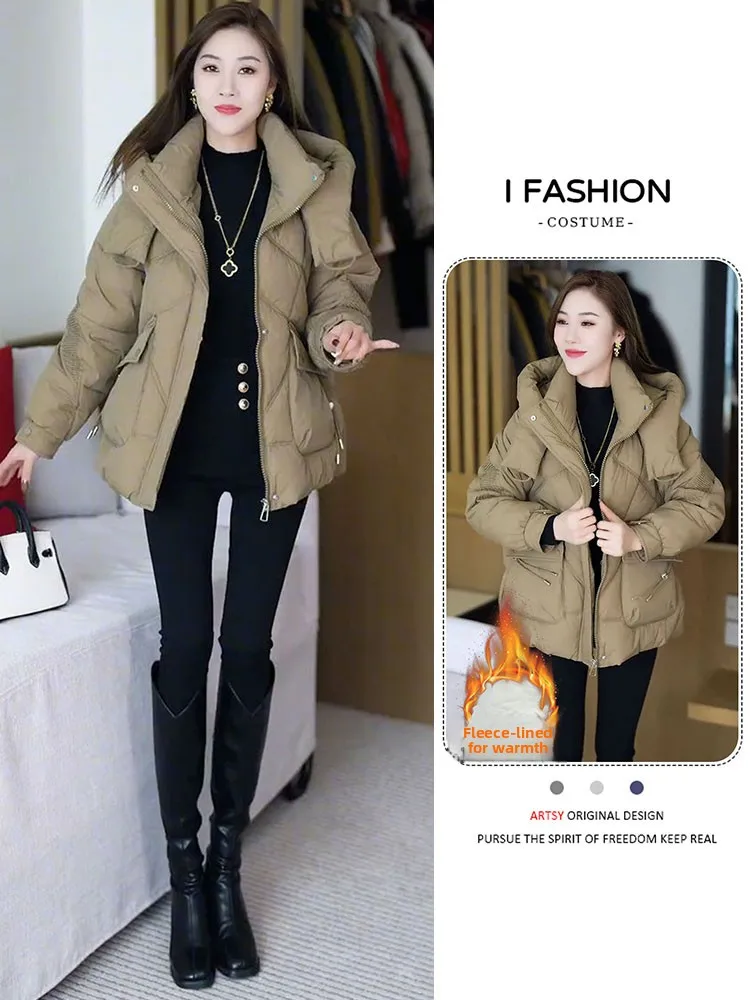 

Korean Sle Commuter Thiened down Jaet Women's Winter New Faion Small Fraance Sle Cotton Coat Anti-aging