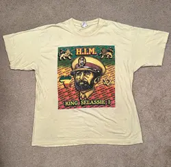 Vtg Rasta Reggae Rap Tee shirt 2XL King Selassie Bob Marley Sizzla Buju banton