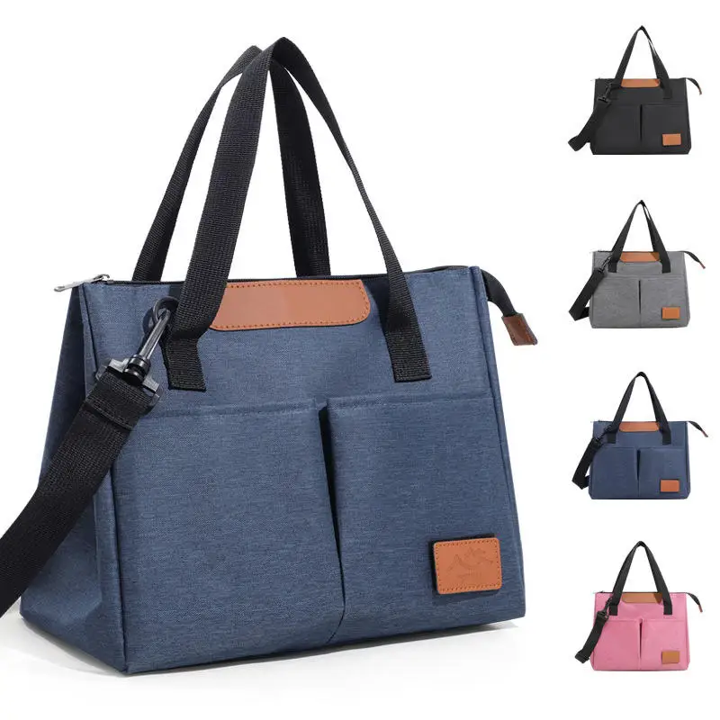 Bolsa aislante de mano con correa para el hombro, bolsa de almuerzo impermeable gruesa, bolsas refrigerantes para oficina, 1 ud.