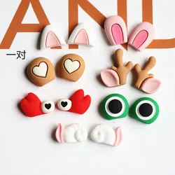 10Pairs/lot New Cartoon Cat Ear Resin Cabochon Flatback DIY Scrapbooking Jewelry Party Hairpin Decoration kawaii Accessories