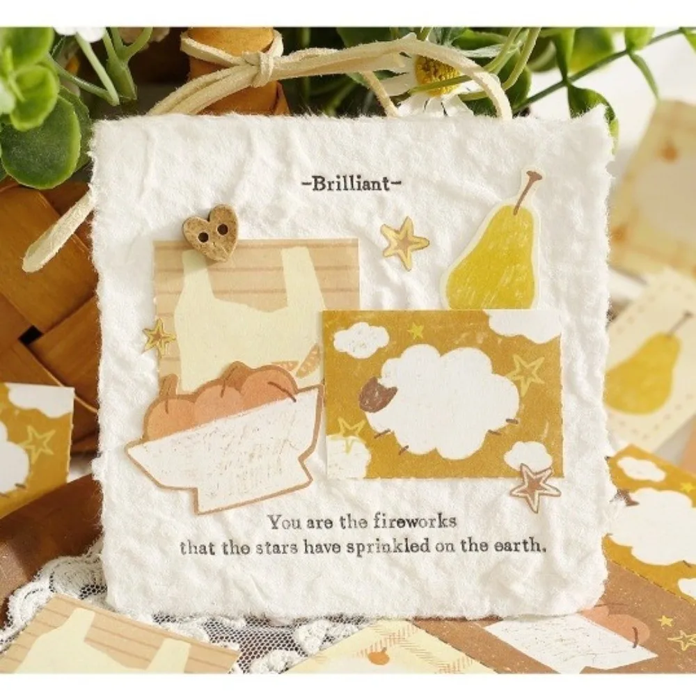 Cute Cartoon Pattern Patchwork Note Patchwork Style Easy-tear Scrapbook Supplies DIY Material Message Notes Pads For Journaling