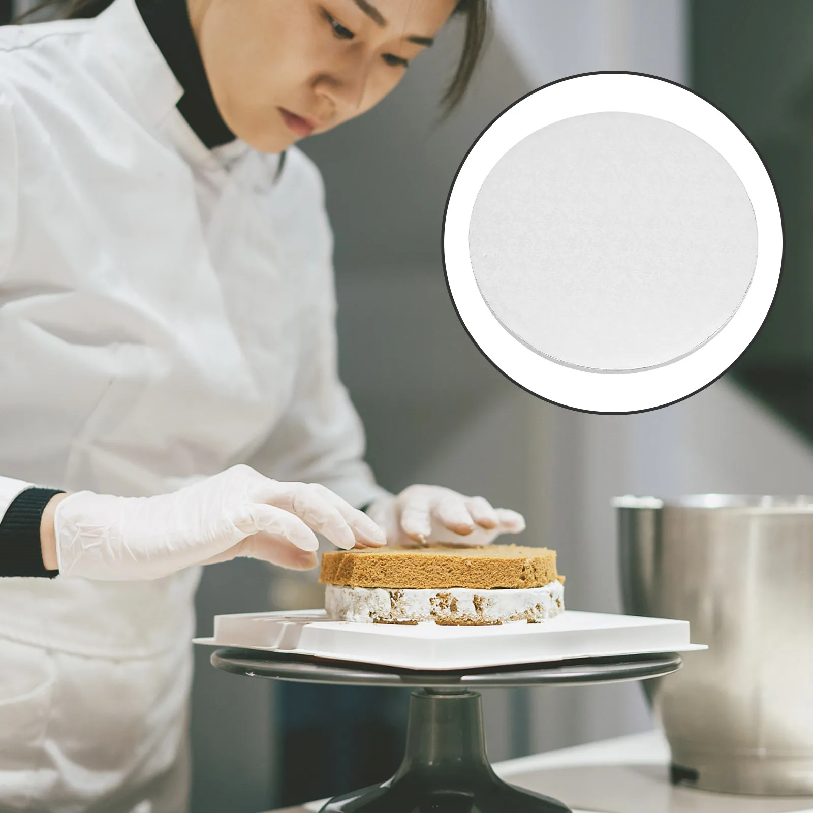 16 Inch Round Cake Plate Cake Drum Transfer Board Aluminum Foil Corrugated Paper Easy Use Delicate Presentation for Home Party