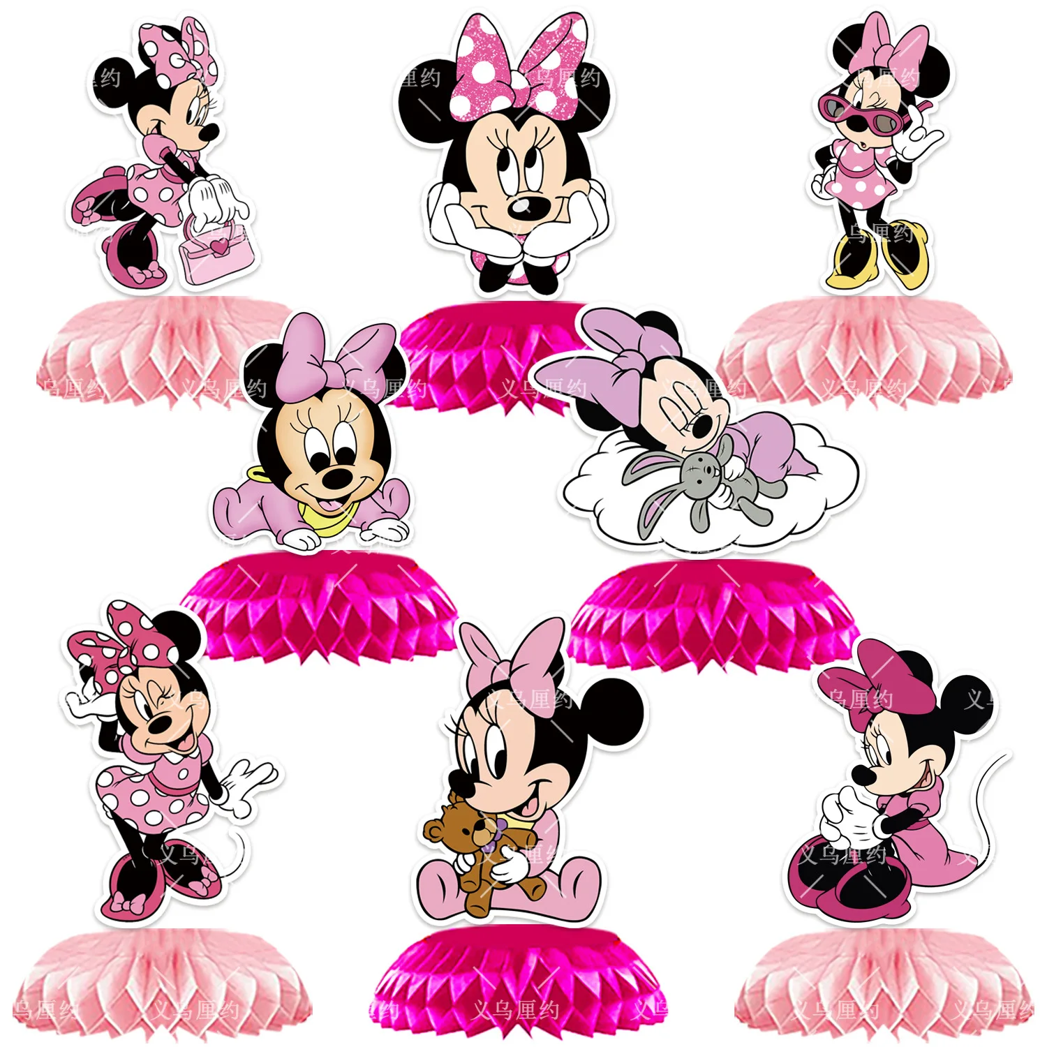 Disney myszka Minnie dekoracje na przyjęcie artykuły urodzinowe zastawa stołowa serwetka pod talerzyk do kubka balony Minnie baner tło wydarzenia