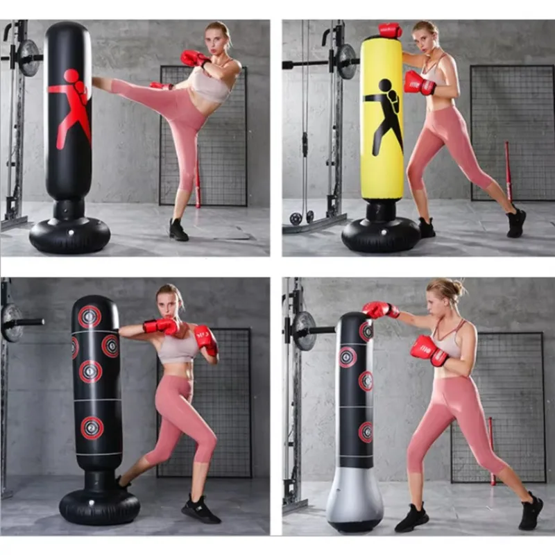 Home Fitness Gym Portable Inflatable Punching Bag PVC Boxing Equipment with Water or Sand Filling Options