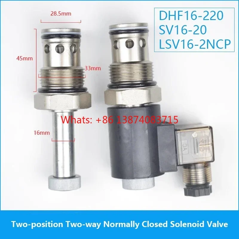 

2-position 2-way Normally Closed Threaded Hydraulic Cartridge Pressure Maintaining Solenoid Valve DHF16-220 SV16-20 NCP