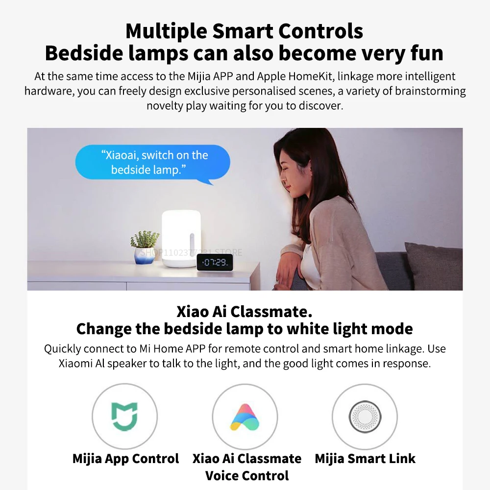 NEW Original Xiaomi Mijia Bedside Lamp 2 WiFi Connection Touch Panel APP Control Works with Apple HomeKit Siri MJCTDO2YL