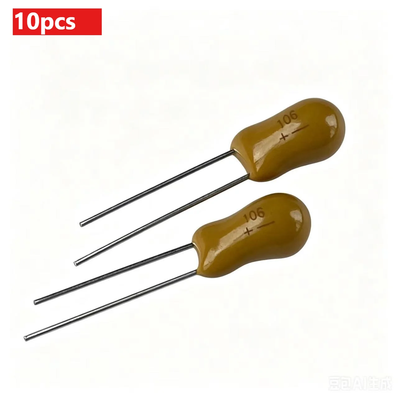 

10pcs 50V 10uF Tantalum Capacitor 106 Axial Lead Dipped Solid Electrolytic