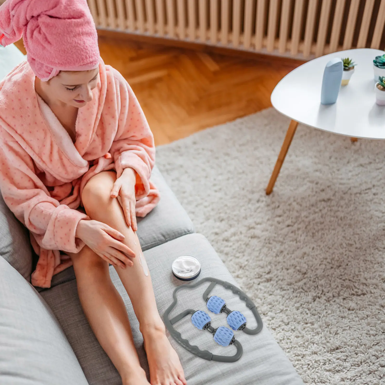 

Эластичный массажный ролик для ног с регулируемой шириной для снятия боли, точечной терапии и фитнеса, ручной массажер для ног