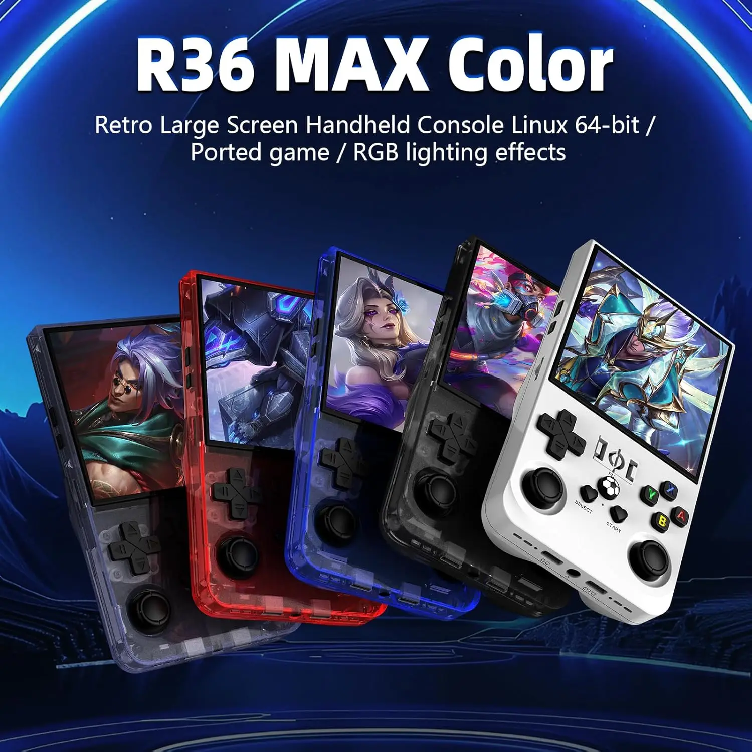 

R36MAX Retro Handheld Game Console 128G 4.0 Inch IPS Screen Games Console Portable Arcade Pocket Video Console Gift for Adult