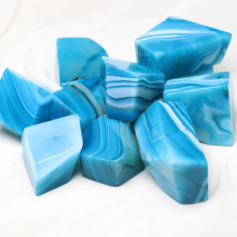 Unique Blue Agate Crystal Freeform, Polished Gemstone for Home Decoration, Crystal Gifts, Crystal Ornament, Mineral Speciman