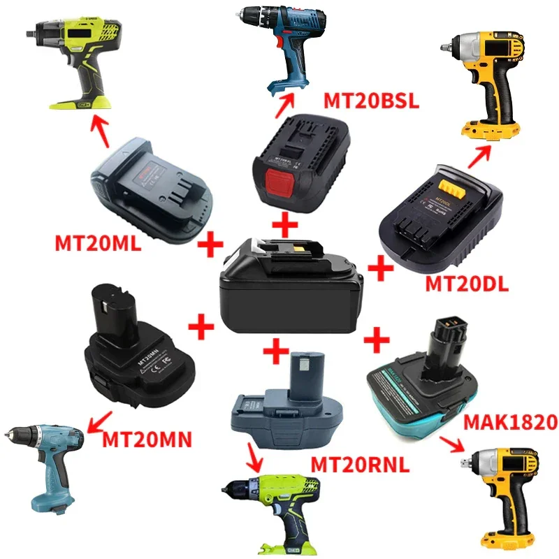 BL1830 Adapter baterii MT20BSL MT20ML Konwerter do akumulatora litowo-jonowego Makita 18V do Milwaukee Bosch Dewalt Ryobi Tool Converter