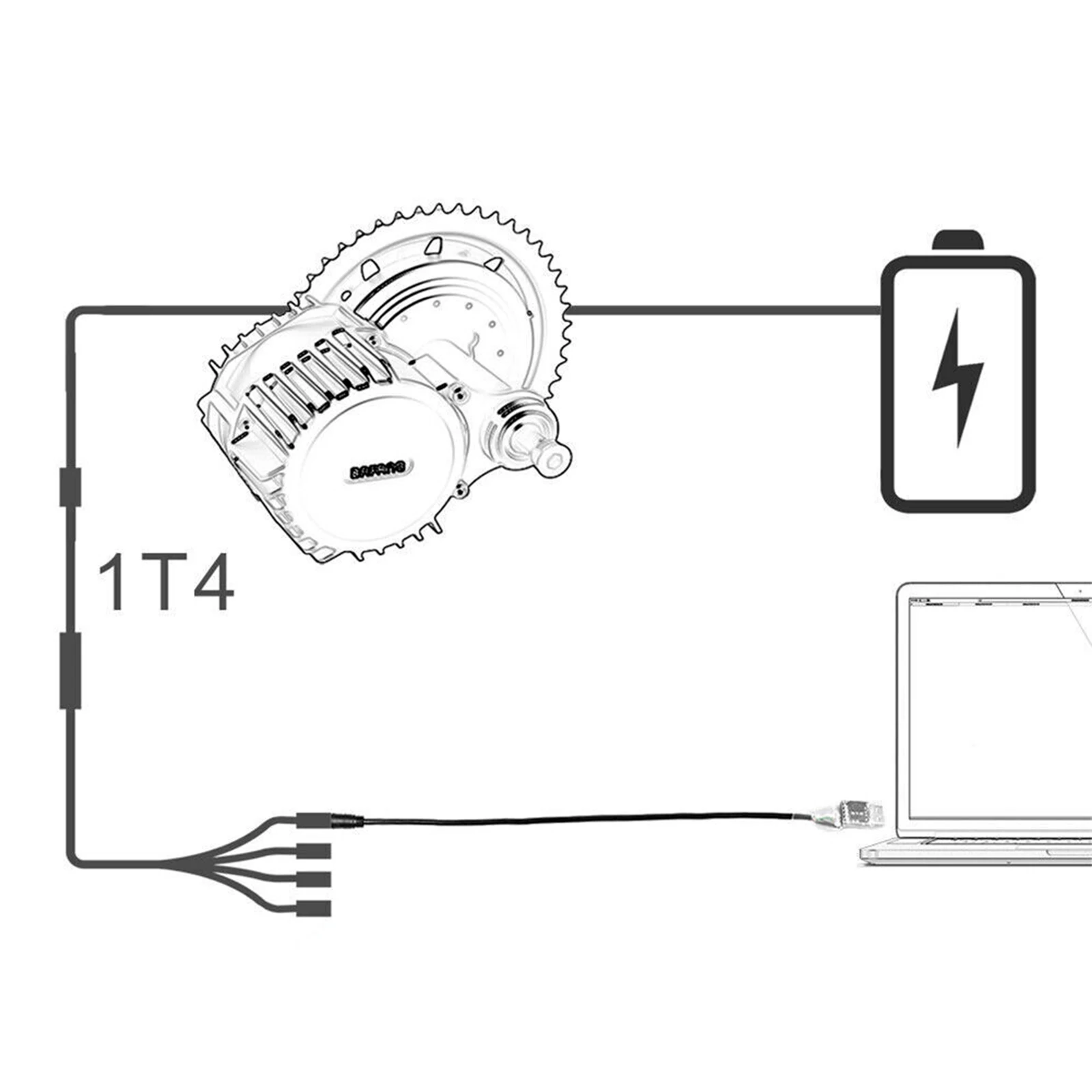 USB Programming Cable for BAFANG BBS Series Mid Drive Motor Kit - FREE TYPE-C OTG Adapter Support Android Mobile SPEEED APP