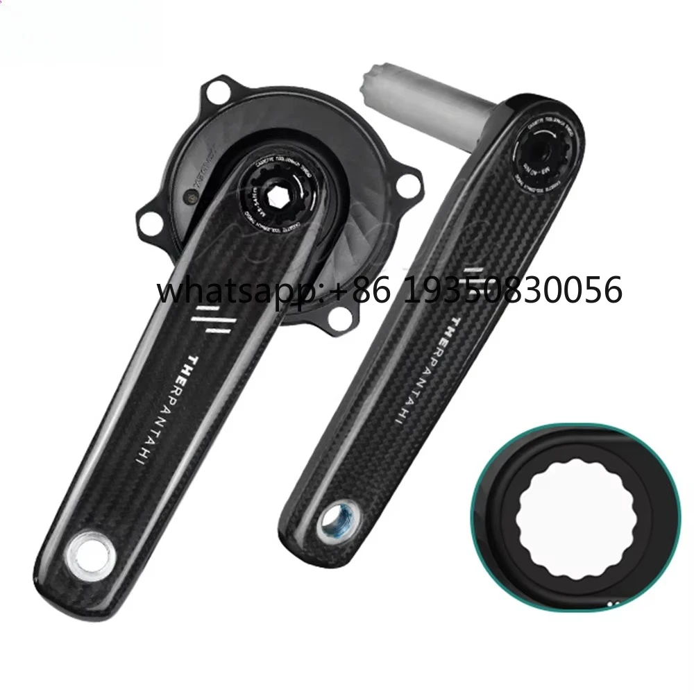 SeeMore Lightweight 24mm Titanium Axle Core Carbon Fiber Bicycle Crank Road Gravel Bike Carbon Fiber Crank Set with Power Meter