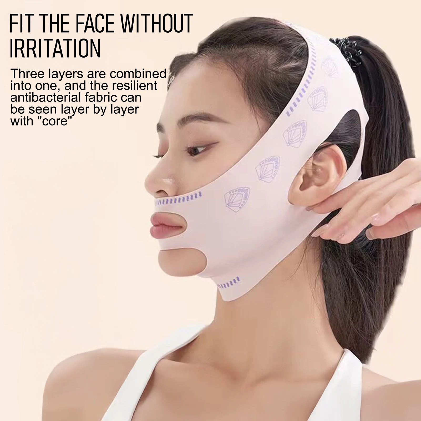 حزام رفع الوجه على شكل حرف V، مخفض الذقن المزدوج، حزام تنحيف الوجه لشد الكنتوري لشد البشرة #3