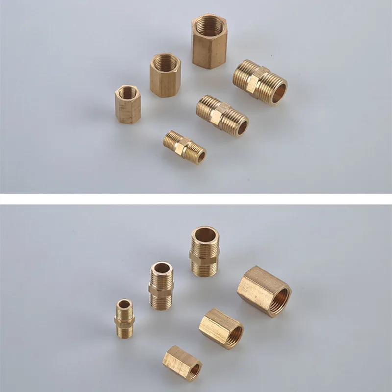 Brass Pipe Hex Nipple Fitting Quick Coupler Adapter 1/8 1/4 3/8 1/2 3/4 1 BSP Adapter Fitting Reducing Hexagon Bush Bushing