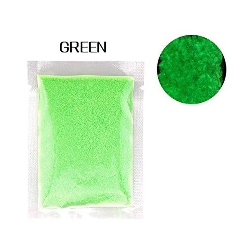 10g/Bag Fluorescent Powder Luminous Nail Glitter Glow In Dark Phosphor Neon Dust Long-Lasting Luminous Chrome Pigment for Nails