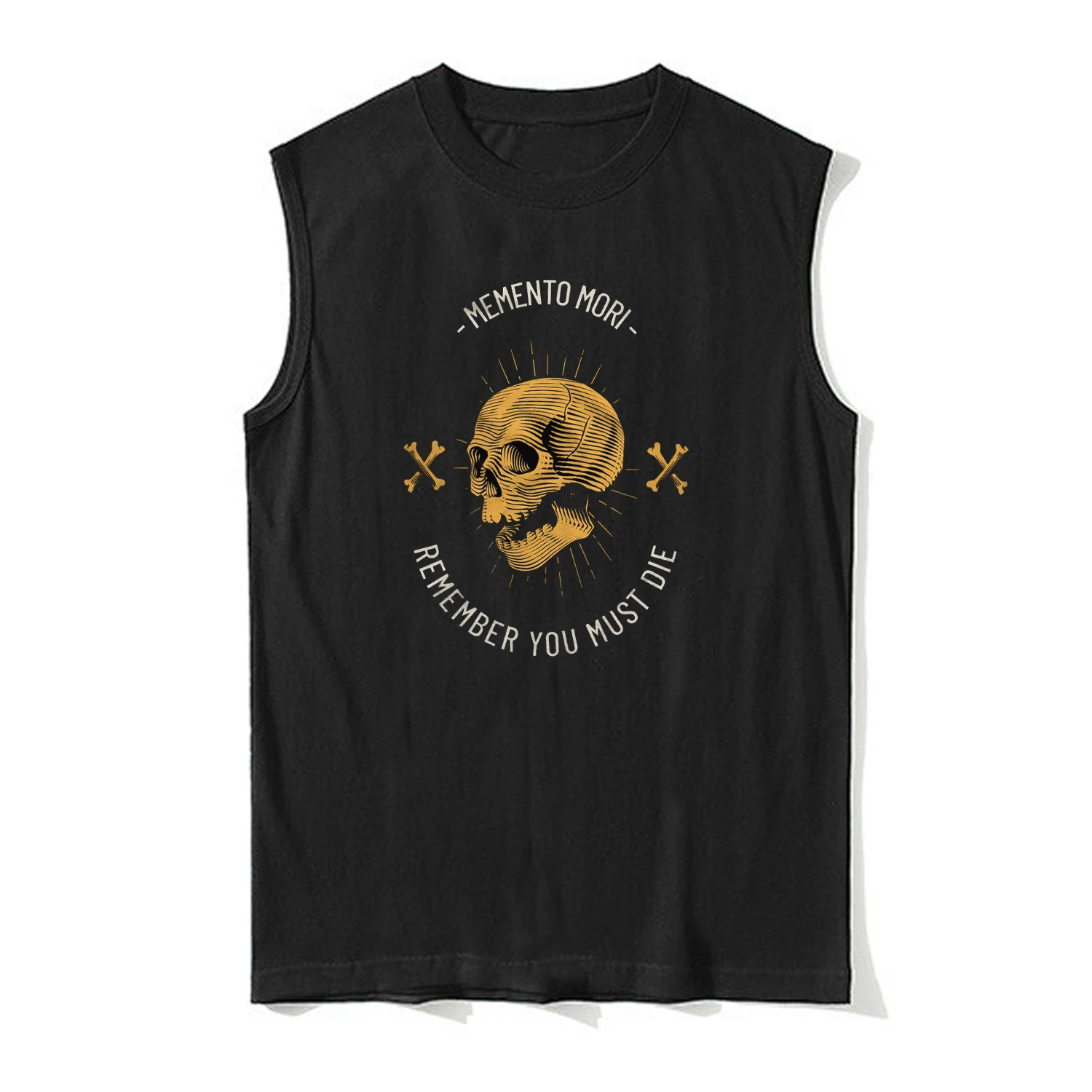 Stoicism Stoic Philosophy Memento Mori Skull & Crossbones Tanktop 100% Cotton O-Neck Summer Casual Mens Vest Sleeveless T-shirt