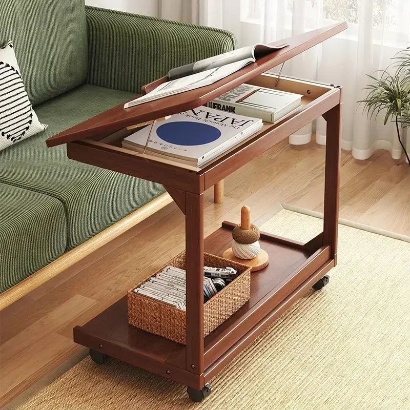 Bedside Table Movable Bedroom and Household Small Table Lazy Desk Notebook Writing Desk Simple Living Room Folding Table