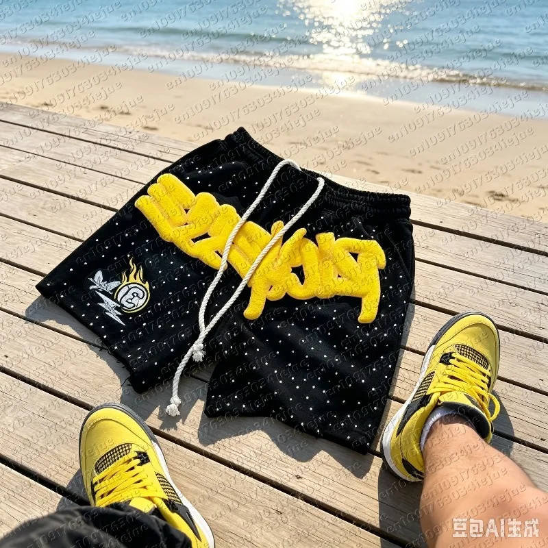 2026 Harajuku Men's Kid Shorts Letter-printed Sweatpants Fashion Quick-drying Shorts Street Hip Hop Breat Y2K