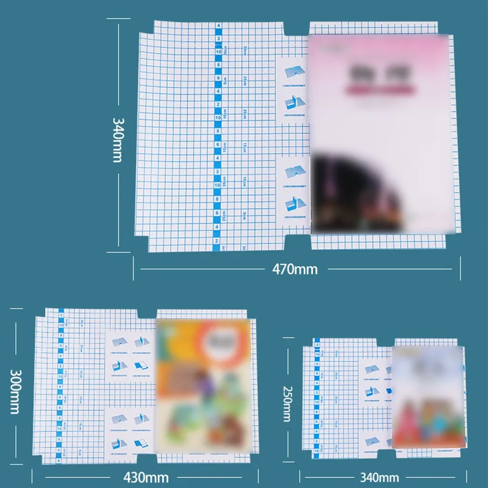 10 hojas A4, cubierta de libro adhesiva transparente, envoltura S/M/L, Protector impermeable para cuaderno, suministros escolares para estudiantes