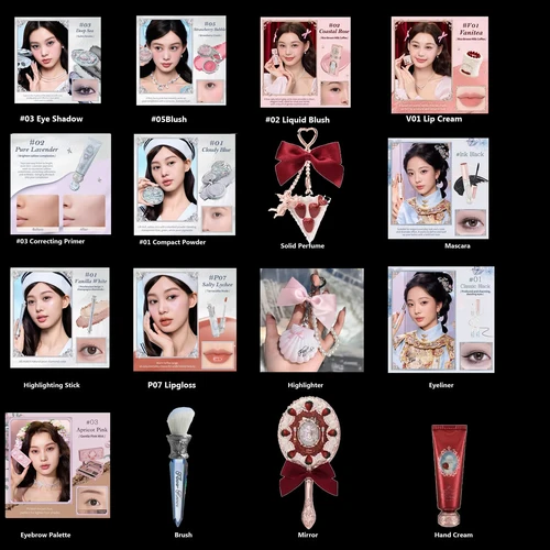 Imagen 2 del producto Flower knows - Set de Maquillaje Todo en Uno en Caja de Regalo, Perfume, Colorete, Lápiz Labial Mate, Iluminador, Kit Completo de Maquillaje