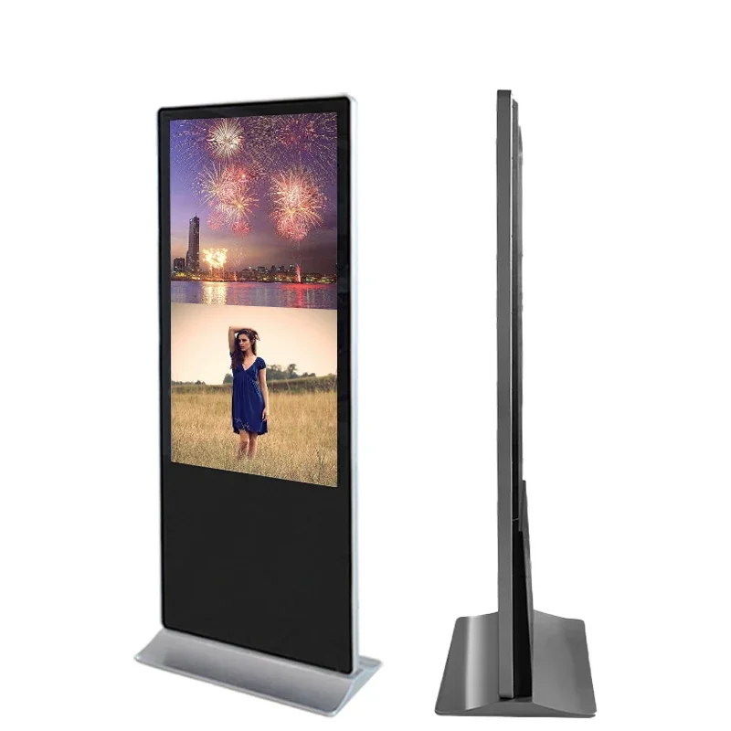 

55 Inch LED LCD Digital Signage Player Multimedia Video Advertising Screen Black Led Indoor Led Kiosk Kiosk Touch Screen Display
