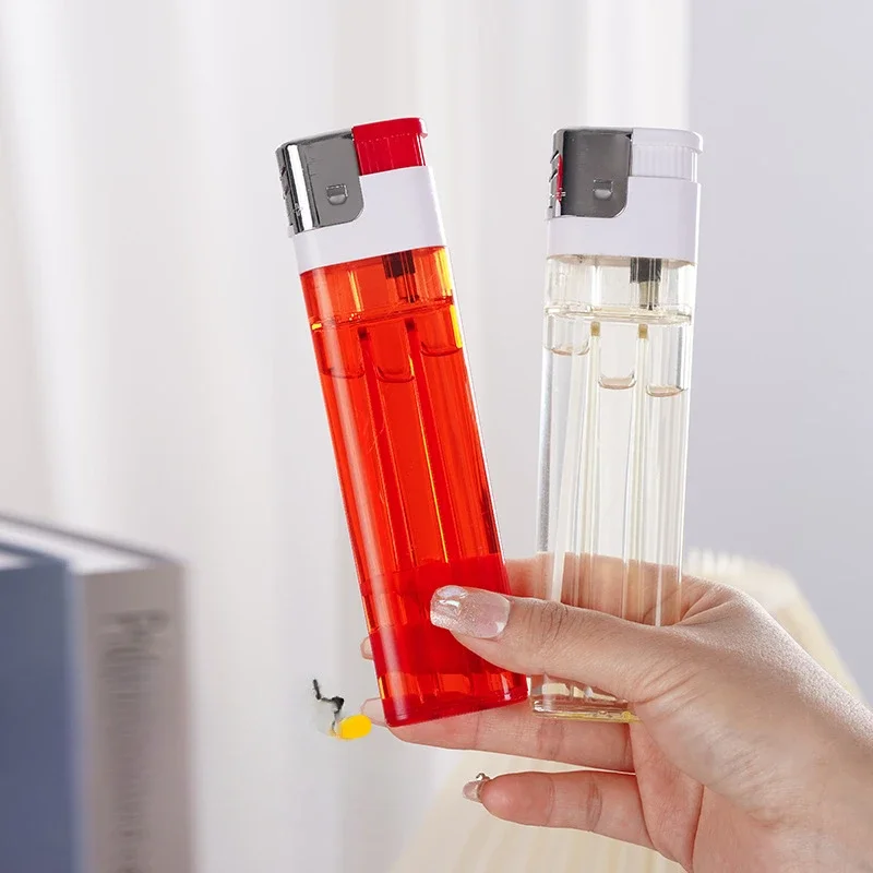 جديد اضافية كبيرة الشعلة البيوتان أخف اضافية كبيرة شفافة الجسم سعة كبيرة خزان الغاز اكسسوارات السجائر بالجملة