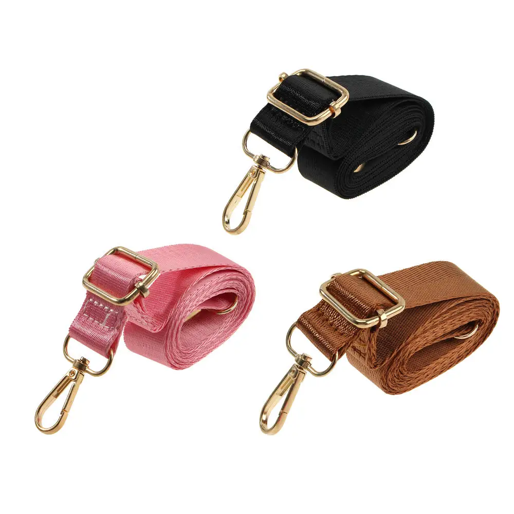 Nylon Shoulder Bag Strap with Hardware Buckles Long 1.3M Wide 2.5cm Solid Color Replacement Adjustable Belts Bag Accessories