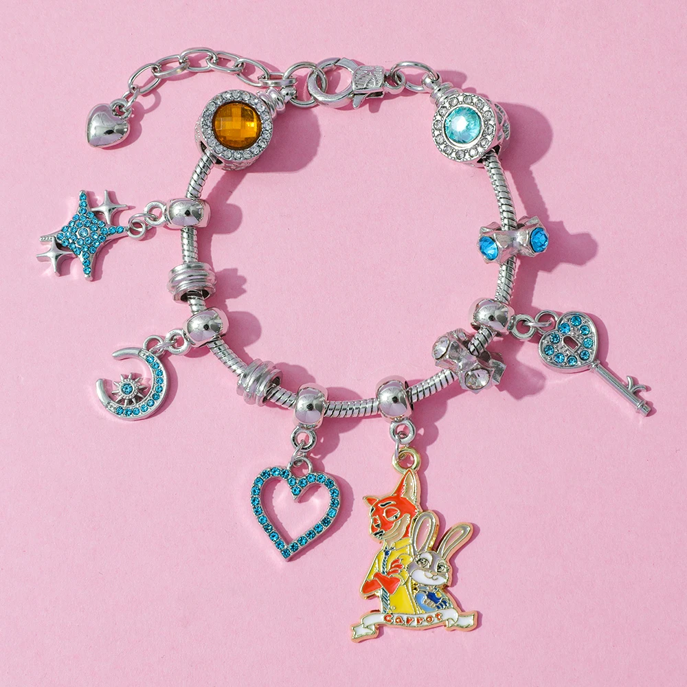 漫画アニメズートピア ジュディとニック ペンダントビーズ DIY ブラインドボックス 子供向けパーティーギフトに最適